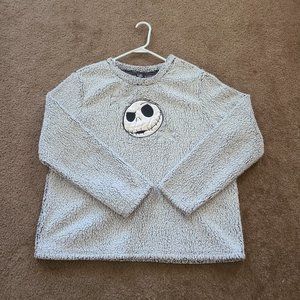 Disney Women's The Nightmare Before Christmas Jack Gray Sherpa Sweater Size XG
